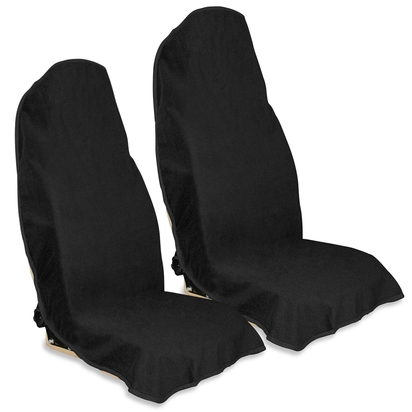 Hirritale Waterproof Car Seat Cover for Front Seats, Protector for Cars SUVs Trucks, Sweat Towel Seat Covers Bucket for Gym,Workout,Beach,Hiking,Running and Swimming (Black, 2PCS)