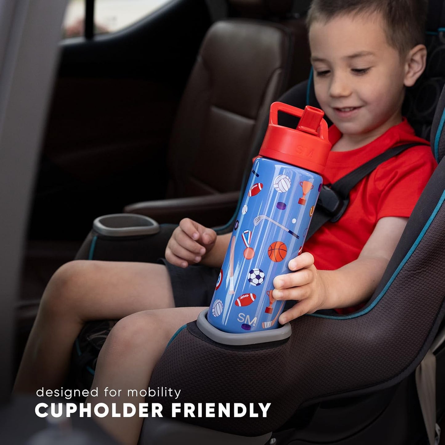 Simple Modern Kids Summit Water Bottle - Insulated 14oz Stainless Steel Tumbler with Straw Lid | Bluey Checkmate