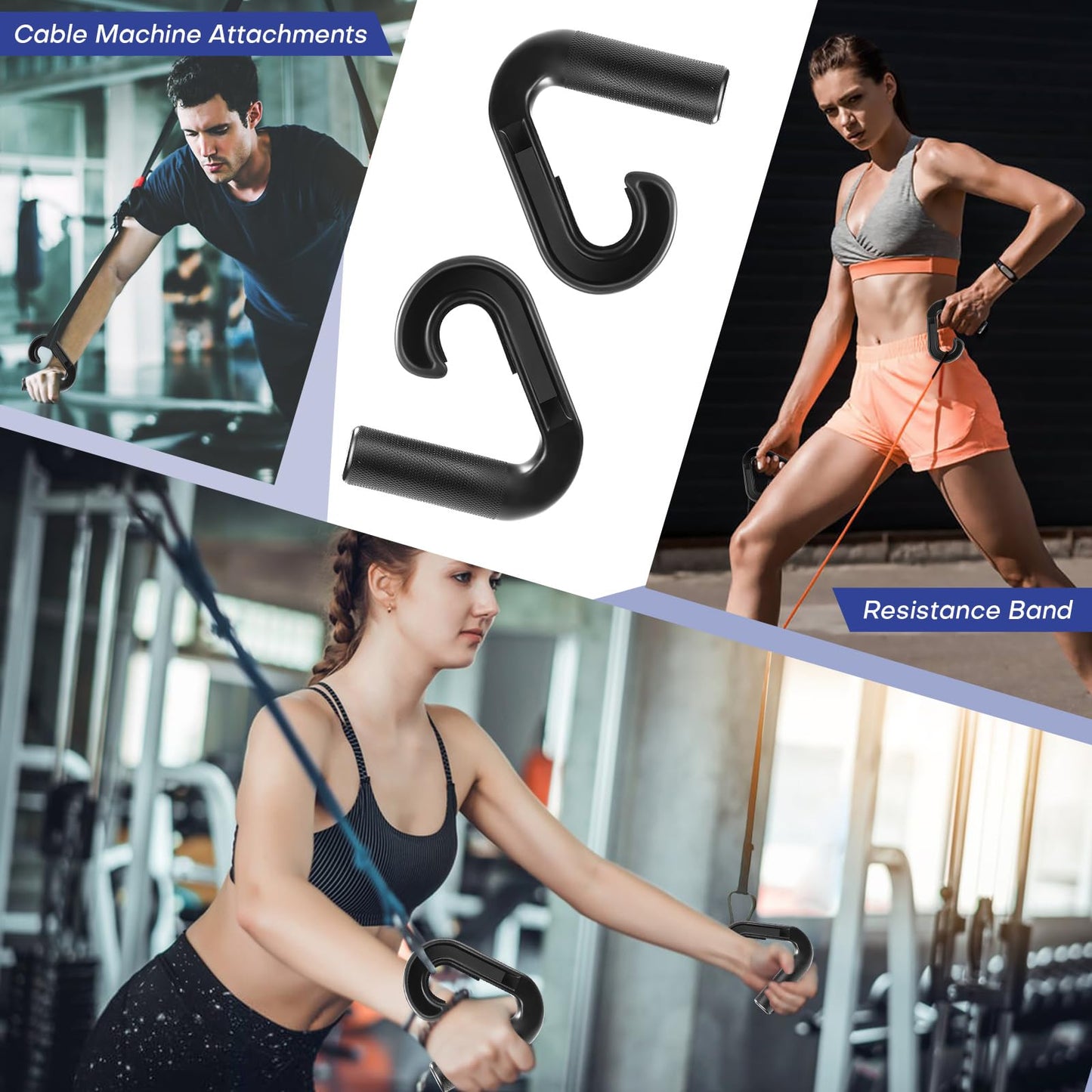 Rolitwils Neutral Grip Pull Up Handles - Heavy Duty Multi-Purpose Handles for Pull Ups & Deadlifts - Ergonomic Workout Handles & Exercise Machine Attachments with Premium Grips
