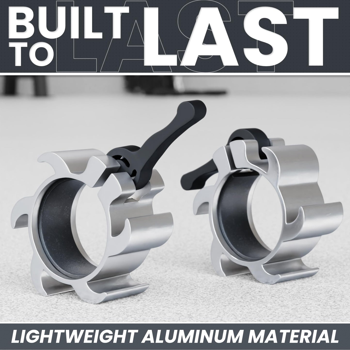 Synergee Silver Aluminium Barbell Collars Locking 2" Weight Clamps
