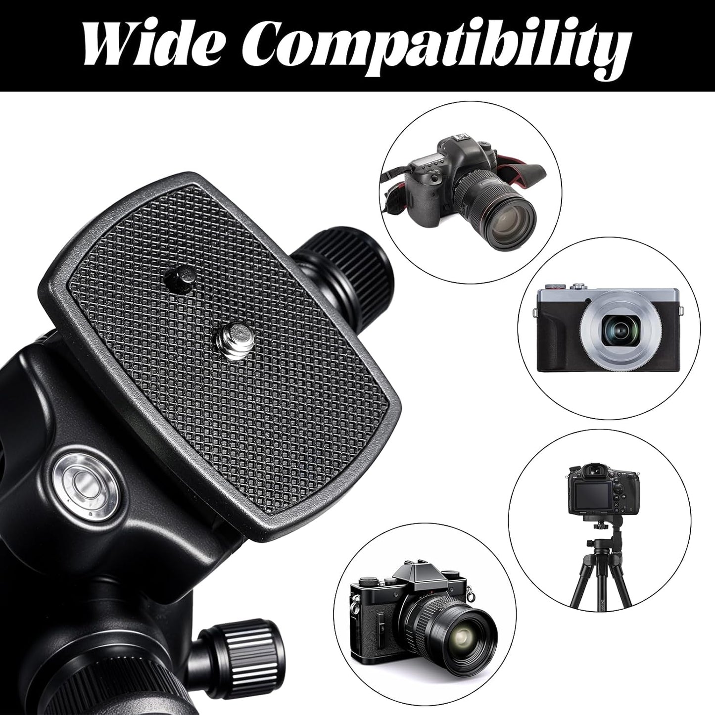Gemoioio 3-Pack, 43mm 1/4"-20 Arca-Type Quick Release Plate Universal Camera Mount Plate with Screw Durable Aluminum QR