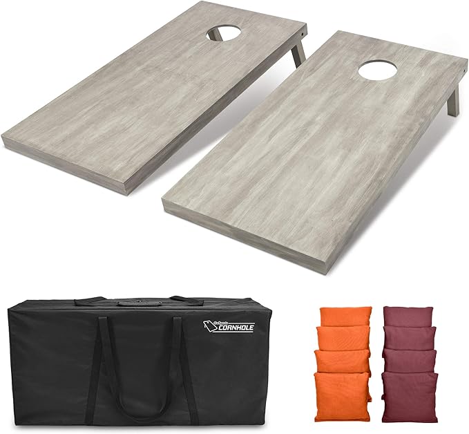 GoSports 4 ft x 2 ft Regulation Size Wooden Cornhole Boards Set - Includes Carrying Case and Bean Bags (Choose Your Colors) Over 100 Color Combinations