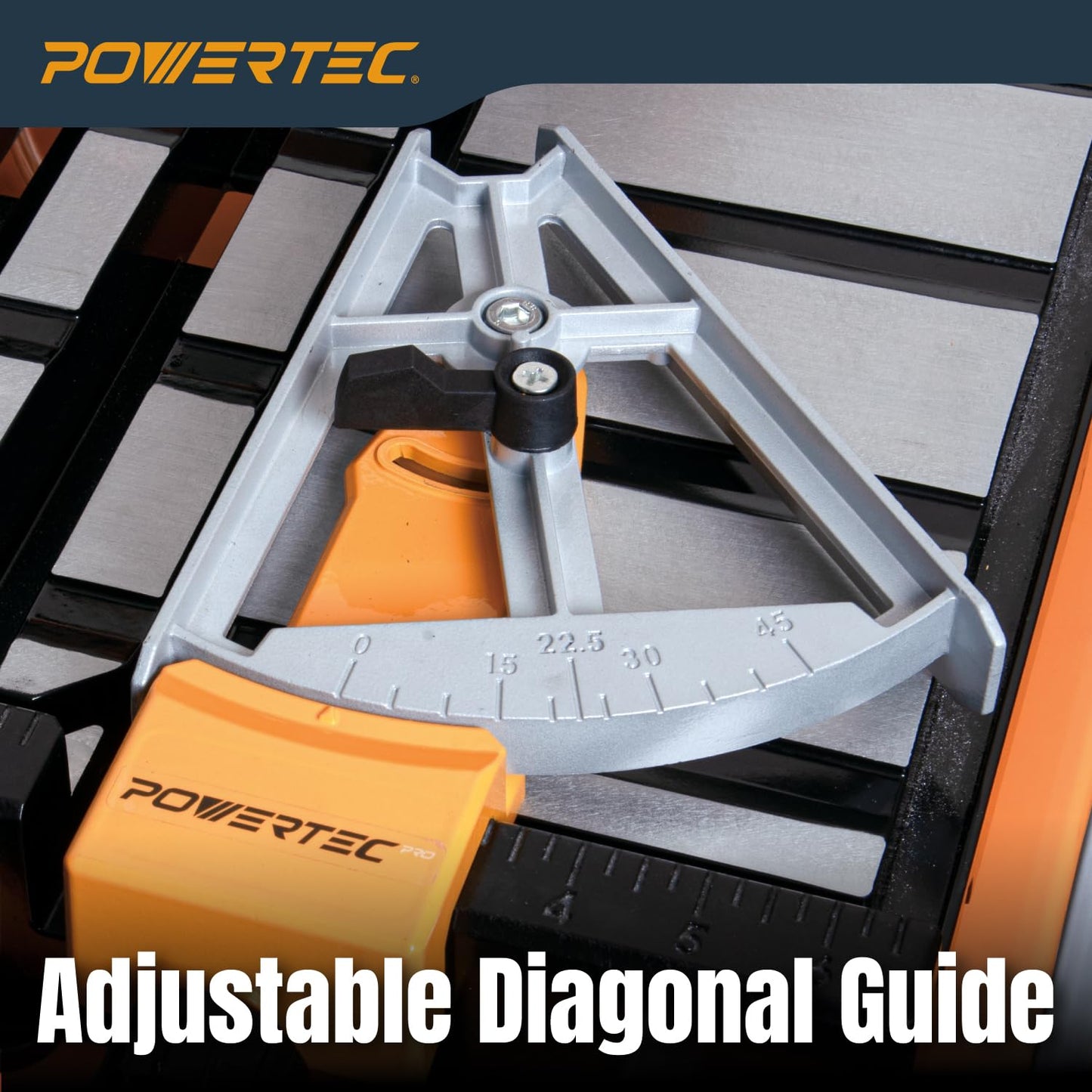 POWERTEC PRO 7-Inch Wet Tile Saw with Stand - 10-Amp, 1.5 HP Tile Cutter with Laser & LED Light, for Precise Ceramic & Porcelain Cuts (TLS1003)