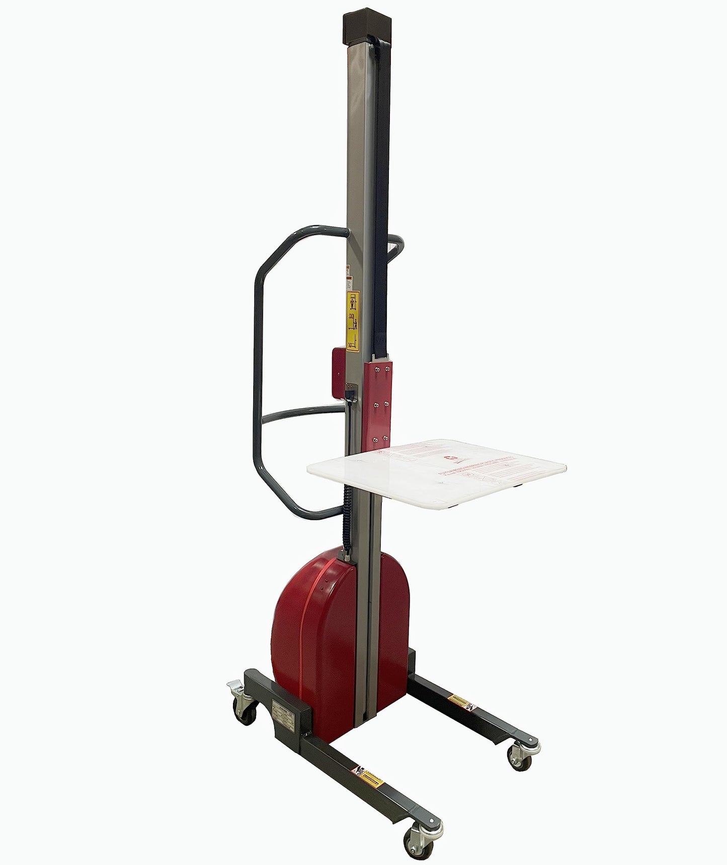 Electric Lift Work Positioner Truck, 330 lbs Capacity, 59" or 67" Lift Height, Belt Pulling System, Steel, Lightweight, Quiet and Easily Maneuverable (330lb 67" Raised Platform Height)