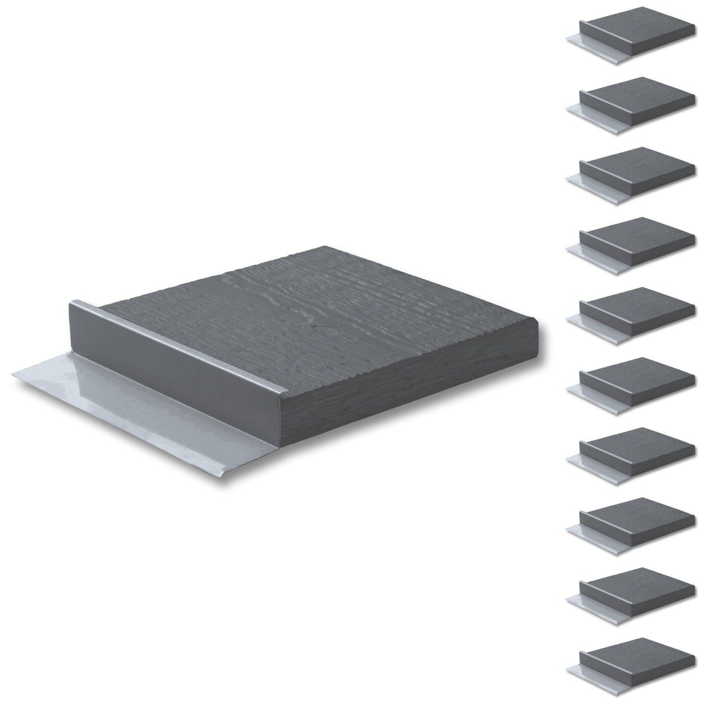 LP SmartSide ExpertFinish J-Block, Cedar Texture, Engineered Wood Mounting Block for Exterior Fixtures, 7.25" x 7.25", 10pk (Cavern Steel)