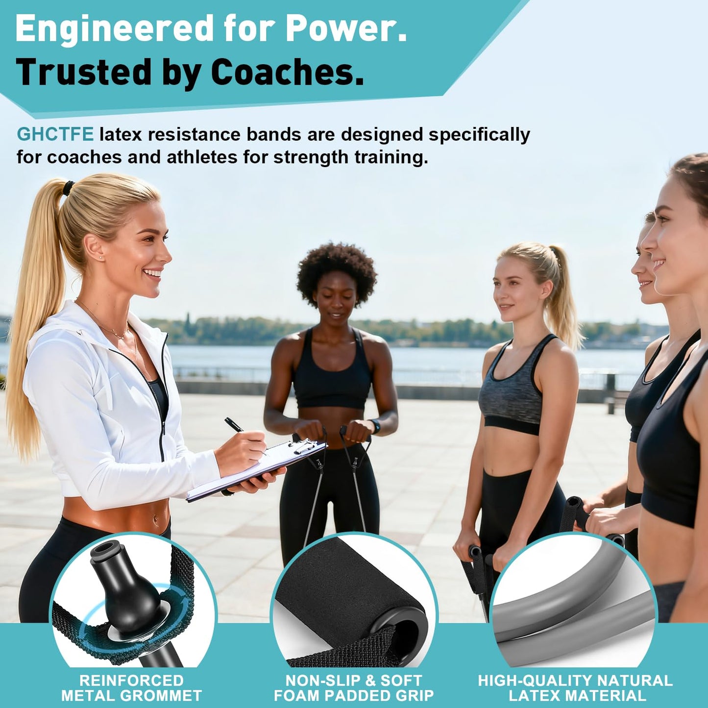GHCTFE 20PCS Resistance Bands with Handles for Gym Members Sports Class Students Gift, Exercise Bands 20 Lb for Full Body Training, Strength & Rehab Recovery, Fitness Tube Bands for Men and Women