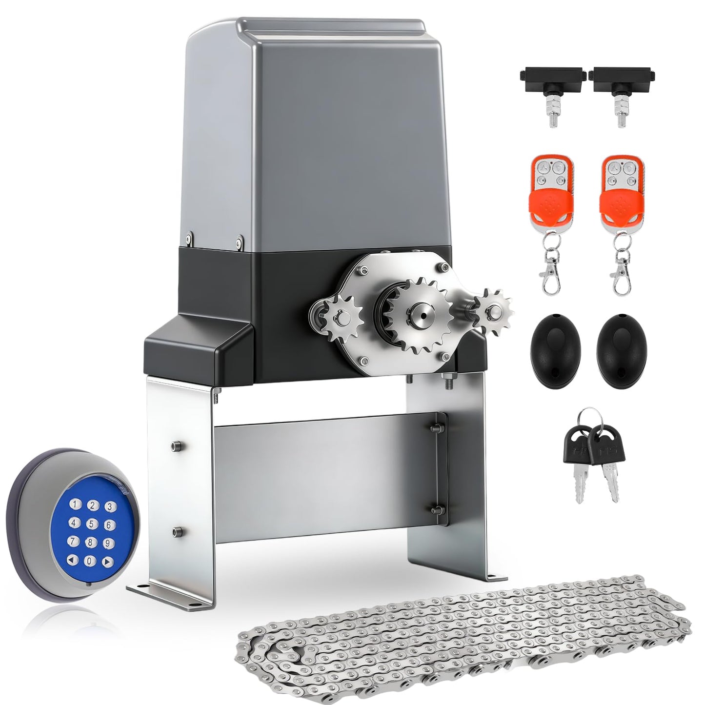 Spolehli 5300lbs Heavy-Duty Automatic Sliding Gate Opener with Chain Drive, 1200W AC Motor, WiFi/App& Keypad& Remote Control, Infrared Safety Sensor- Complete Kit for Driveway Slide Gates Up to 40ft