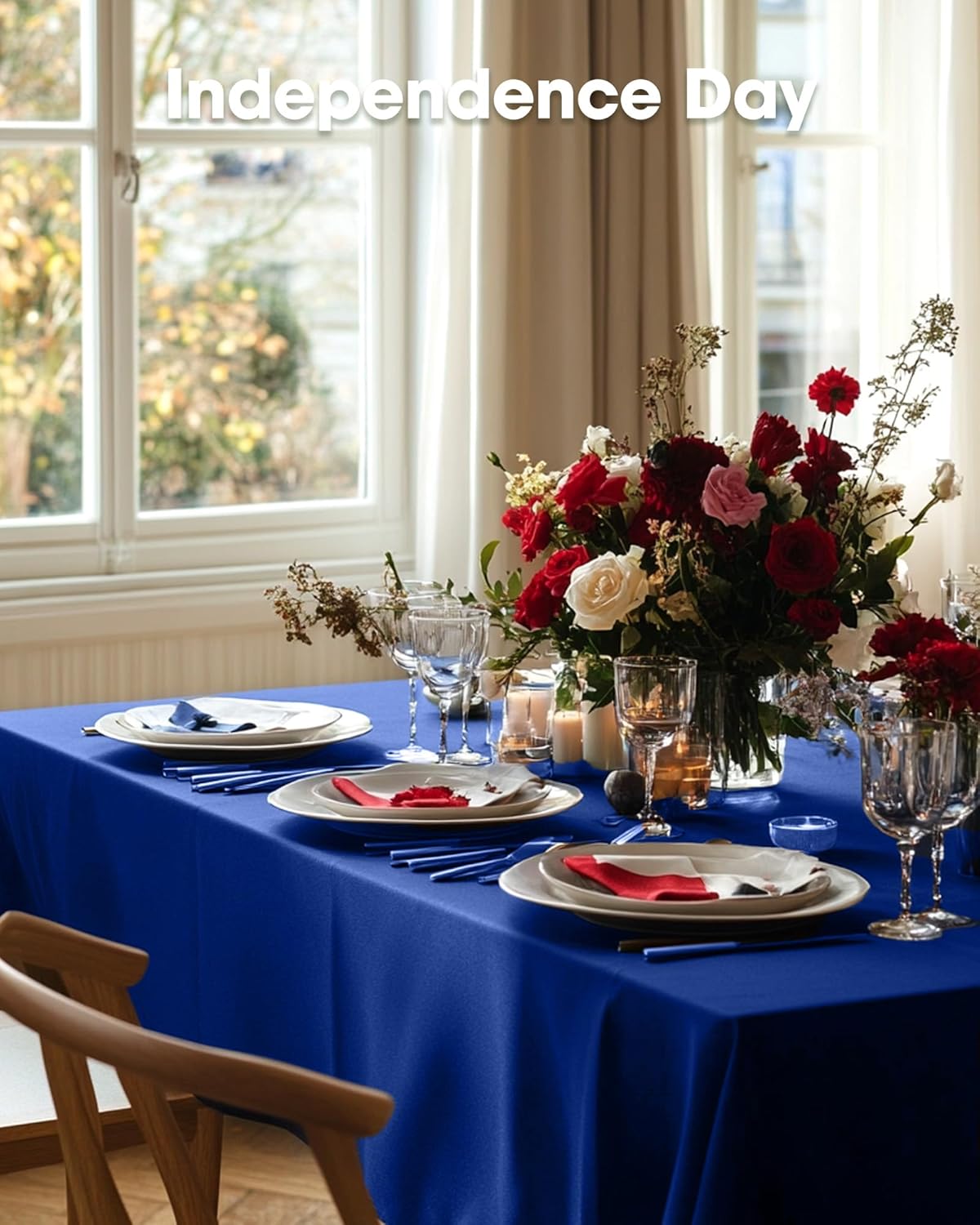 Pureegg Disposable Plastic Tablecloths - Sturdy Leakproof Design | 54 x 108 Inch, Navy Blue, 8 Pack for Graduation Parties