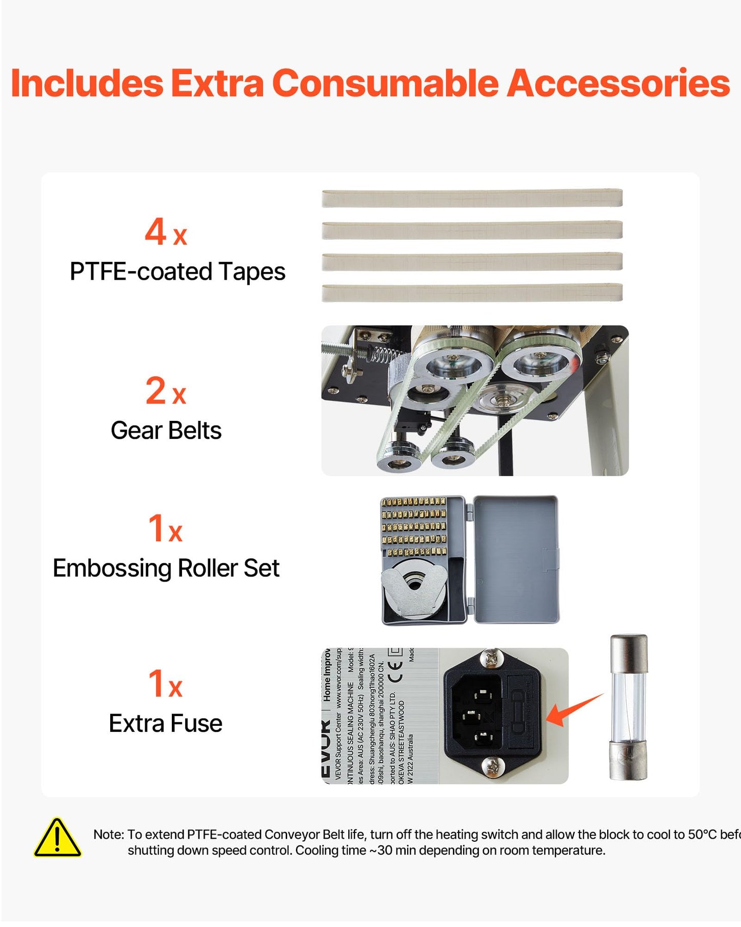 VEVOR Continuous Bag Band Sealing Machine, 0.24-0.47 in Seal Width, Vertical Band Sealer Machine with Roller Printing, Temp & Speed Adjustable, Heat Sealing Machine for 0.001-0.03 in Plastic Bags