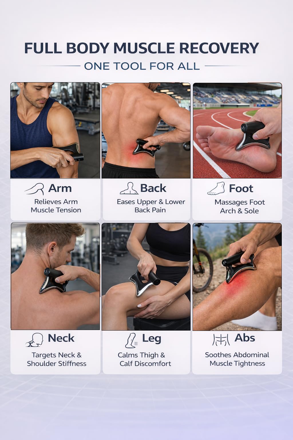 Heated Muscle Scraper Tool, Fascia Release Full Body Contouring Machine, Muscle Scraper Tool Features Modes: Vibration, Heat Therapy and Microcurrent, Fascia Instant Muscle Relaxation Soreness Relief