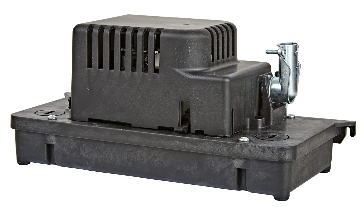 Little Giant VCCA-20-P 115 Volt, 1/30 HP, 80 GPH Low Profile Plenum Condensate Removal Pump, 6-ft. Cord (plug-less), Black, 554221101