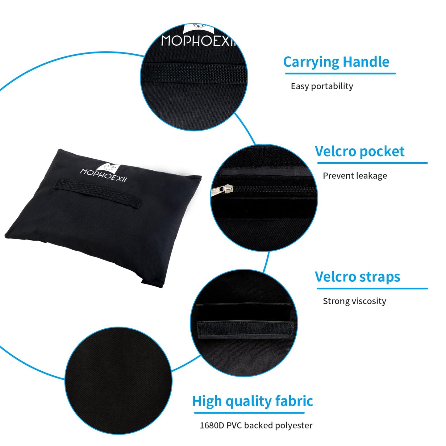 MOPHOEXII Sports Net Sandbags,All Sport Sandbags for Baseball Nets, Soccer Goals, Golf Nets, Football Nets, Hockey Nets,Weighted Anchor Bags-Black 4 Pack