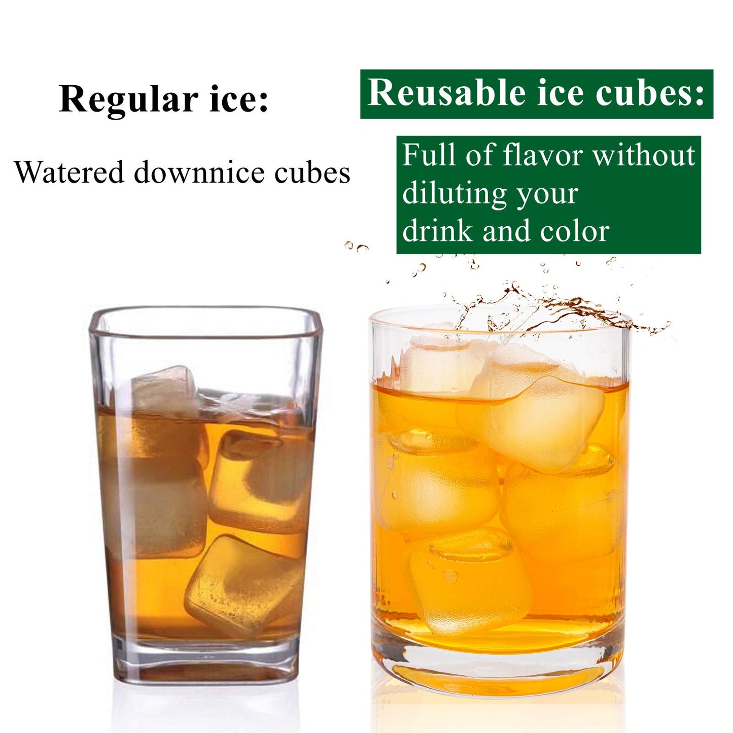 Yopay 200 Pieces Plastic Ice Cubes, 1" Reusable Ice Cubes For Chills Drinks, All Beverages, Refreezable, Washable, Quick And Easy To Use, White, Square