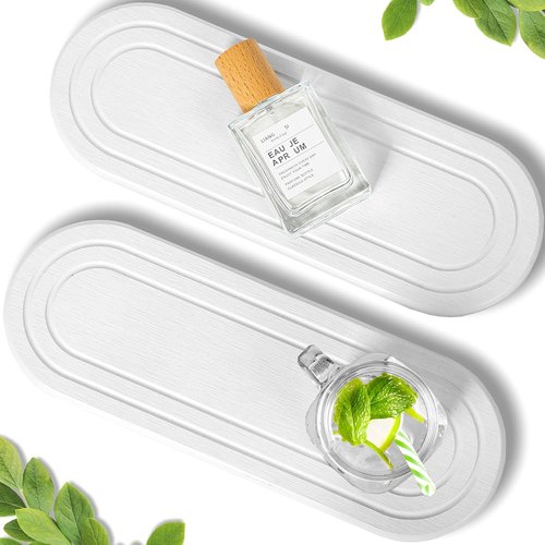 Diatomite Stone Sink Tray Set - Fast Drying Water Absorbing Coasters for Kitchen & Bathroom | 2PCS