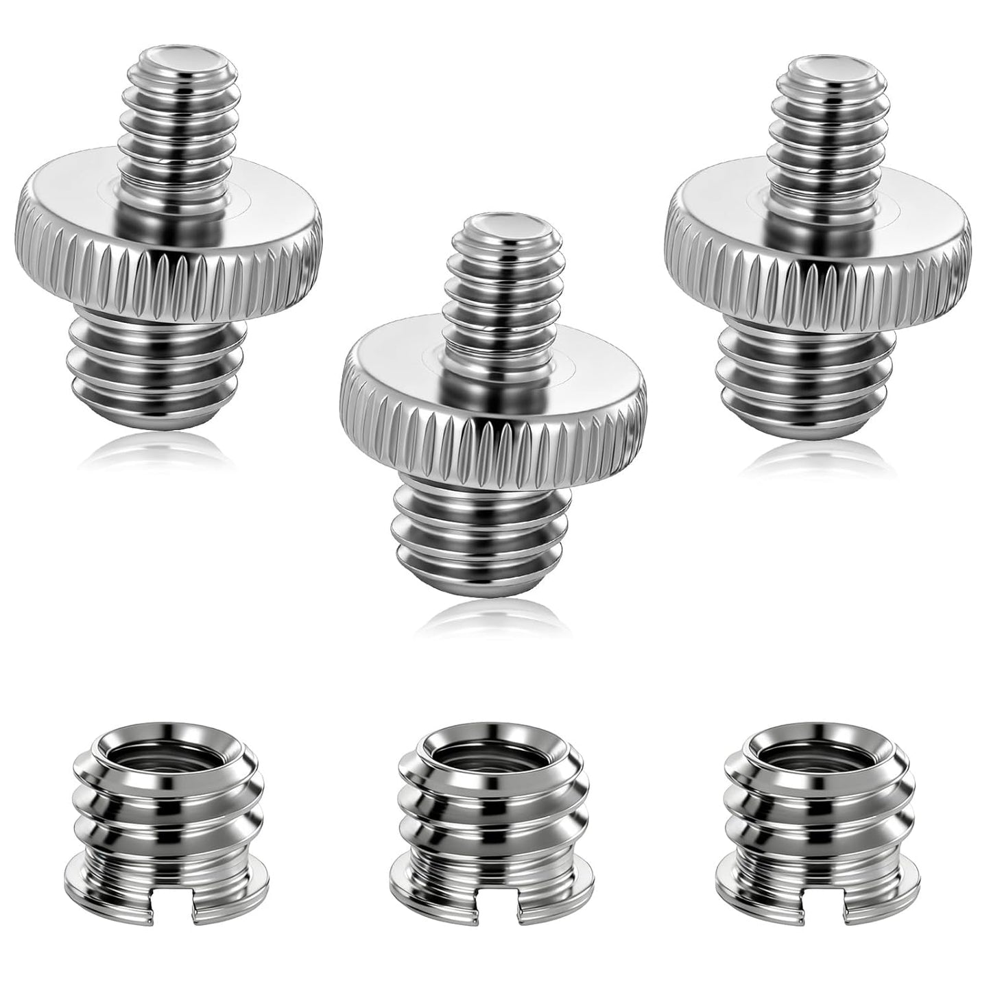Xosjska 3 3/8 1/4 3 1/4 Inch 3/8 Inch PCS to Tripod Adapter and PCS to Mount Screws, Double Head Converter Precision