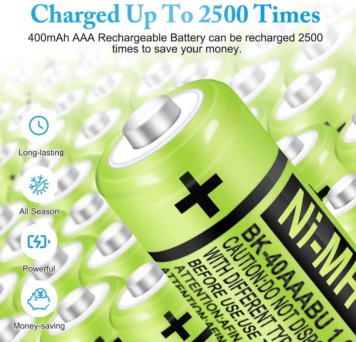 EOCIK Phones,400mAh 1.2V NI-MH AAA Rechargeable Batteries for Panasonic Cordless AAA Rechargeable Battery for Remote