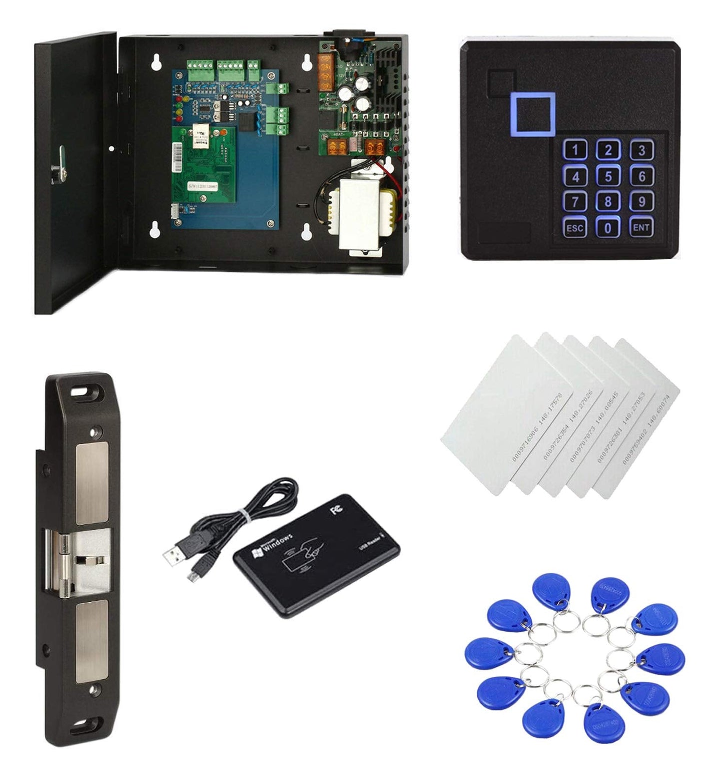 MENGQI-CONTROL Crash bar Latch Panic Bar Strike Lock Access Control keyless Entry for Emergency Door Fire Exit Door Commercial Emergency Exit Bar Security Control Power Supply Box APP remote Open Door