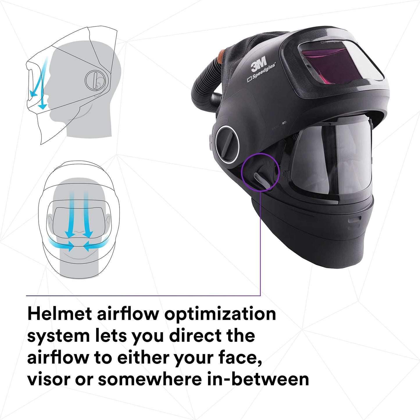 3M Speedglas Welding Helmet G5-01 and Adflo High-Altitude PAPR Assembly, No ADF, Heavy Duty with Flip Up Visor, Compact Design with Adjustable Head Suspension, Grinding and Metal Repair, 46-1101-00