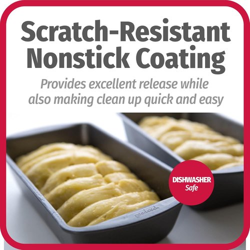 GoodCook Nonstick Loaf Pan - Heavy-Duty Steel Bakeware with Easy-Clean Coating | 8 x 4-Inch, Gray
