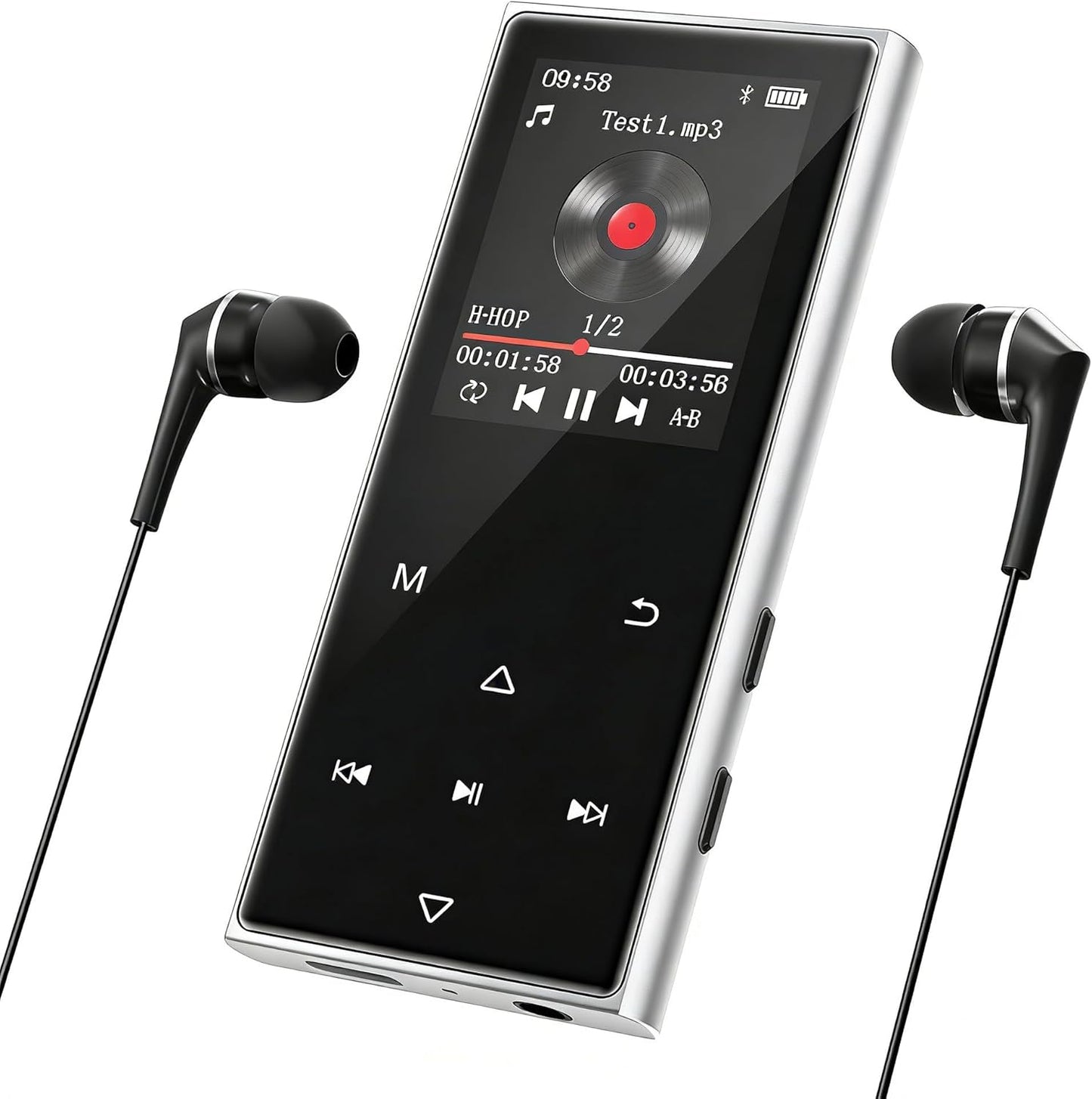 AGXOV 128GB MP3 5.3, (1.77''128GB) Player with Bluetooth Music Player with Built-in HD Speaker, FM Radio, Voice