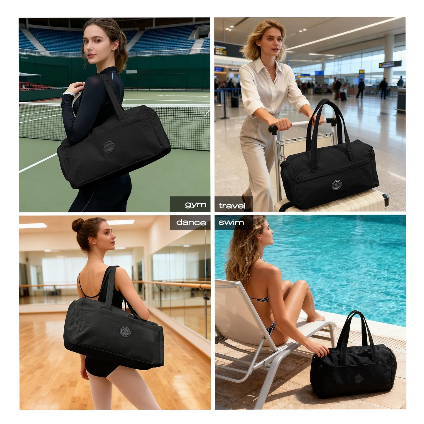 Mini Gym Bag for Women, Small Gym Tote Bag Sports Duffel with Shoe Compartment and Wet Pocket for Yoga Workout Travel