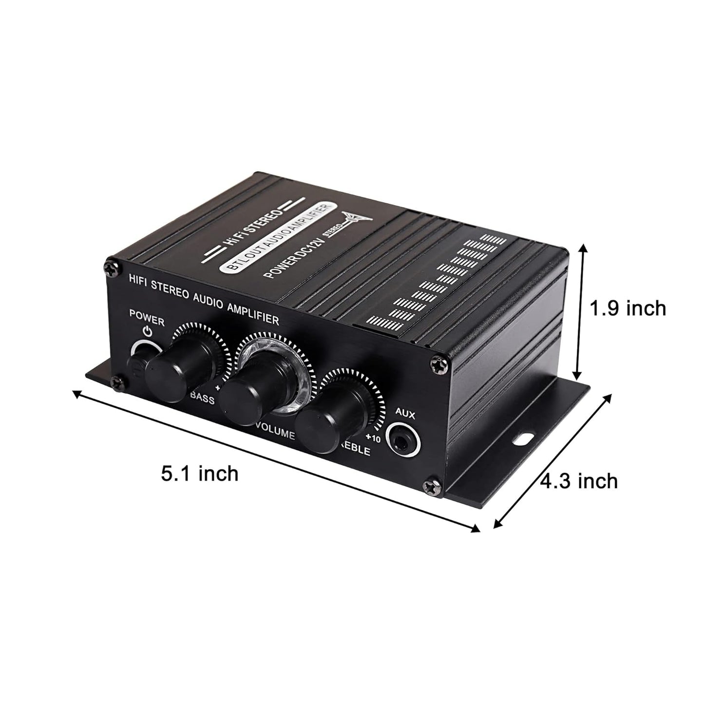 12V 2 MP3 XMSJSIY HiFi Stereo Audio Amplifier for Car Channel HiFi Bass Audio Subwoofer Amp for Cars CD DVD Player