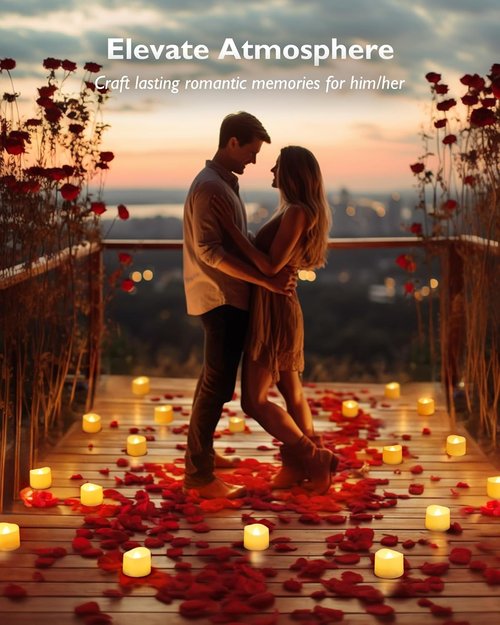 Homemory Flameless LED Tea Light Candles - 24-Pack Battery Operated | 200+ Hour Long-Lasting Decor for Weddings, Holidays & Events