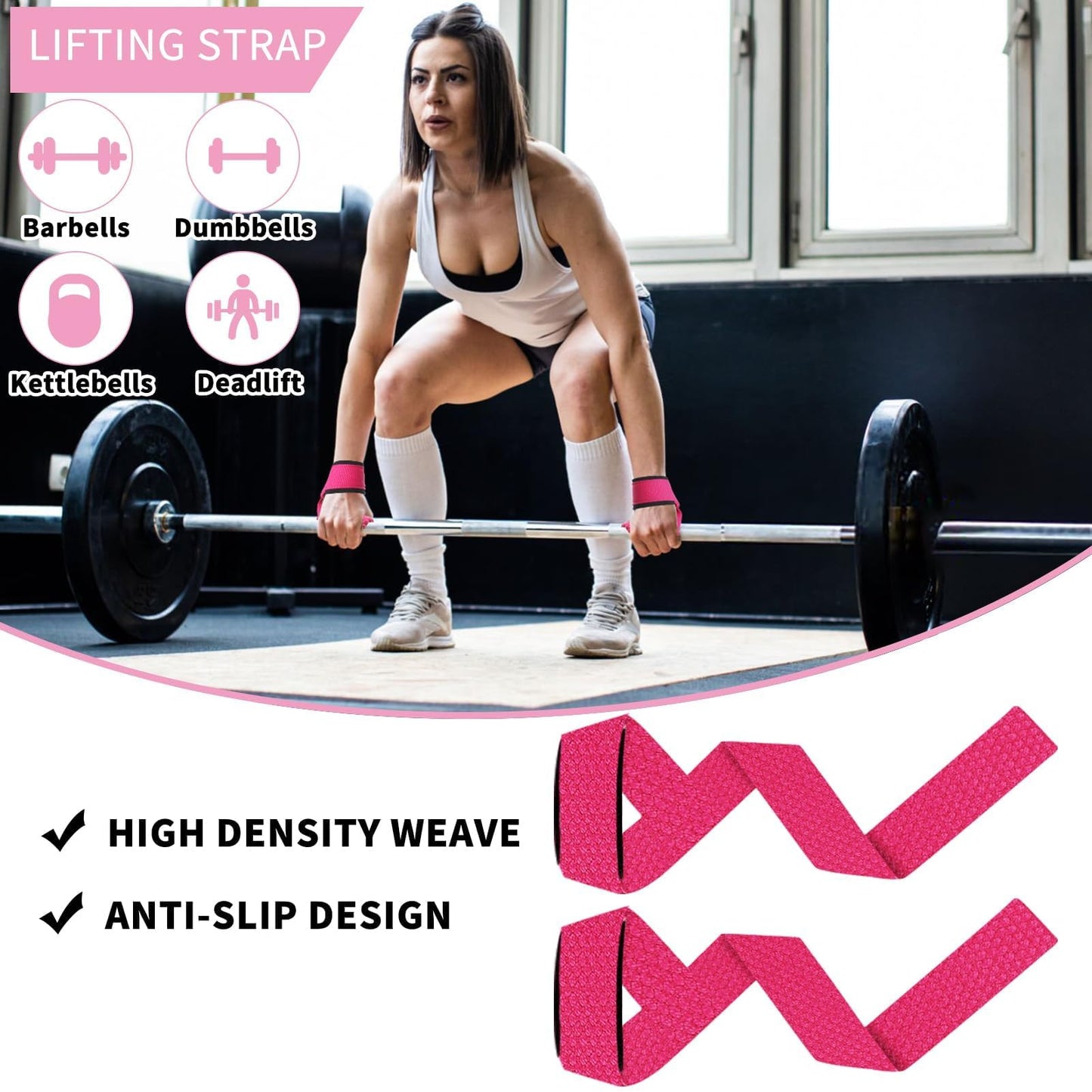 Barbell Pad Set, 10 Pcs Barbell Squat Pad for Hip Thrusts, Lunges, Leg Day with 2 Gym Ankle Straps, 3 Hip Resistance Bands, 2 Lifting Strap, Barbell Pad and Carry Bag