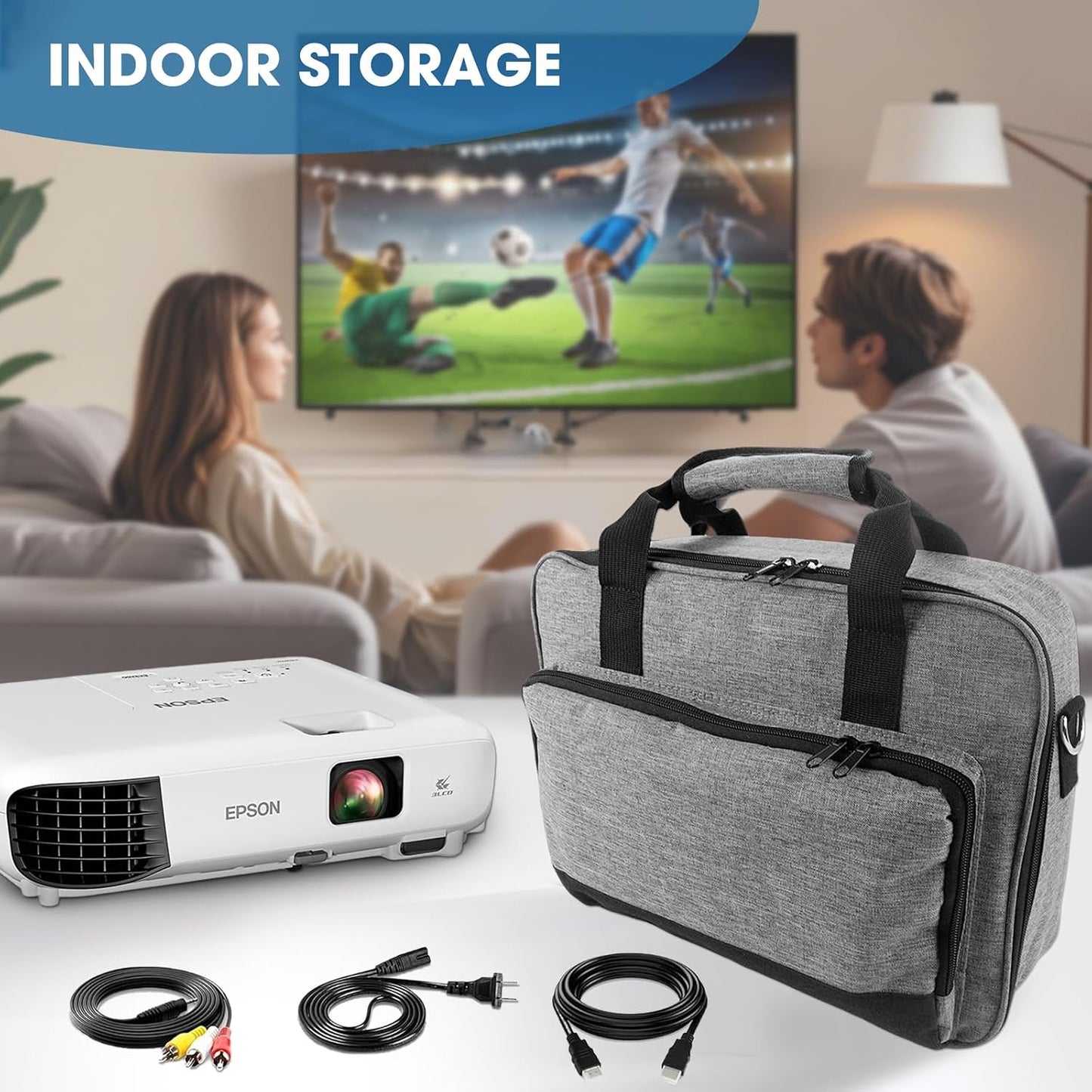 14" 11" 4" ZKOO Projector Carrying Case, Projector Bag Compatible with Most Projectors, Includes Storage Pockets