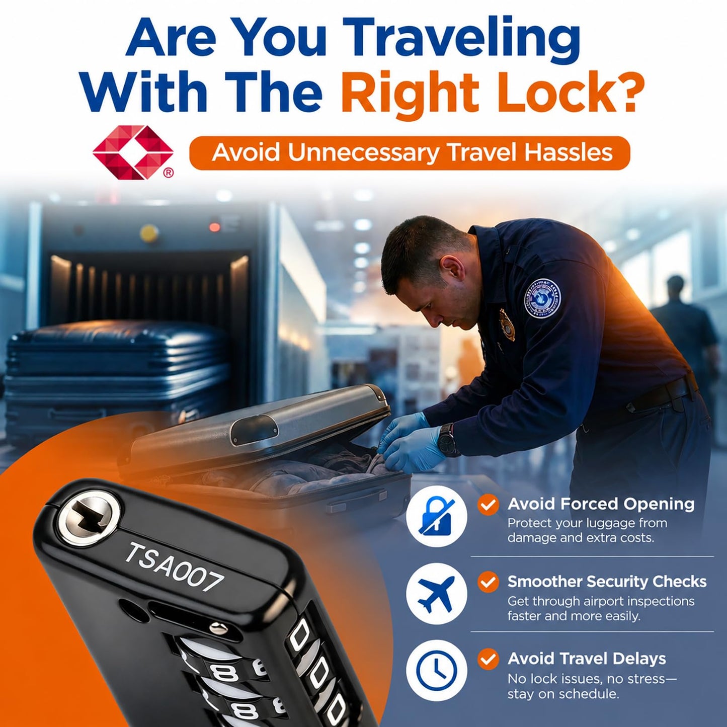 SURE LOCK TSA Approved Luggage Locks with Open Alert Indicator, 3 Digit Combination Cable Travel Lock for Suitcase, Backpack, Gym Locker, Toolbox & Travel Bag, 2 Pack Black