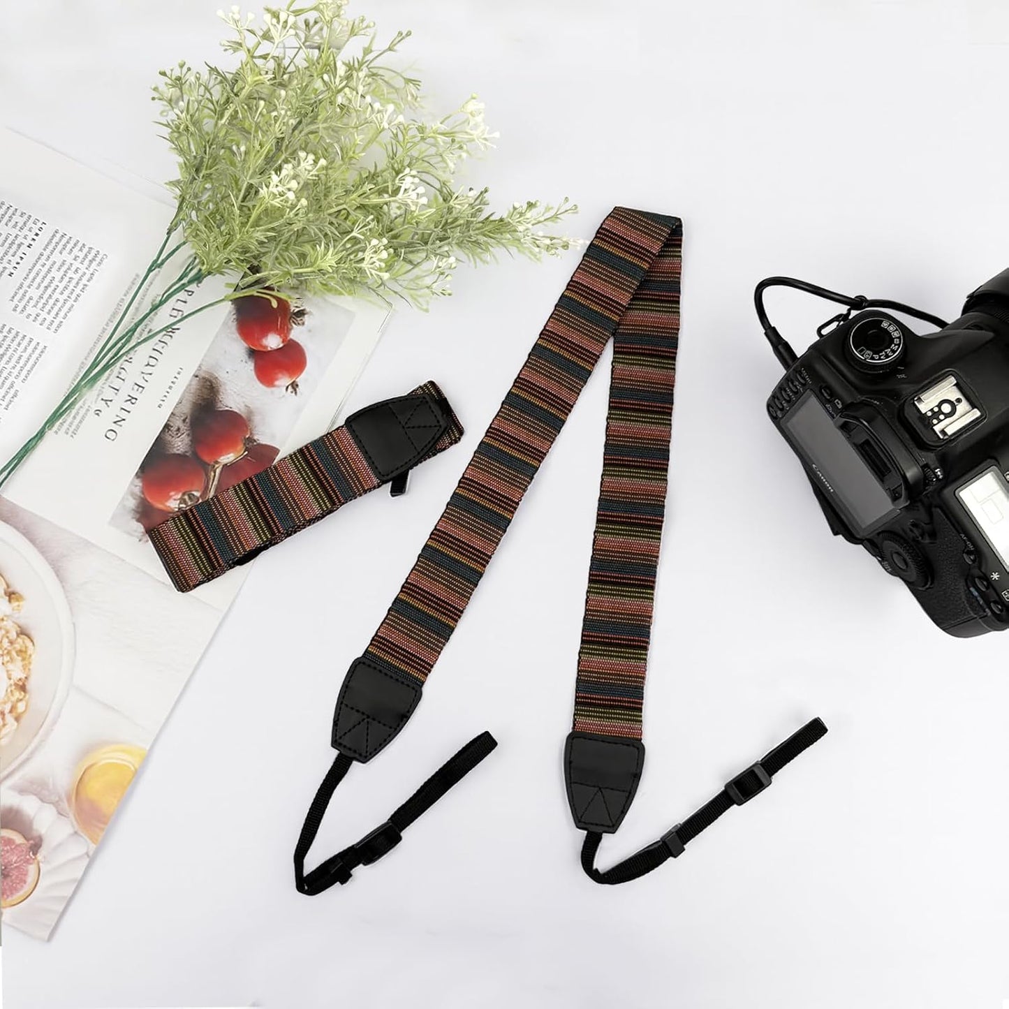 Brvlsoc Bohemian Vintage Adjustable Camera Shoulder & Neck Strap with Quick Release Harness Universal Fit for DSLR