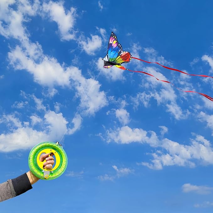 Butterfly Kites for Kids and Adults, Easy to Fly Large Single Line Kite for Boys and Girls - 55" x 28" Beach Kite for Beginners, 300ft String Handle Included