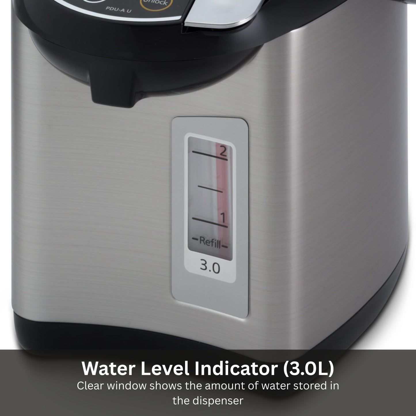 Tiger PDU-A30U-K Electric Hot Water Boiler and Warmer, Stainless Black, 3-Liter