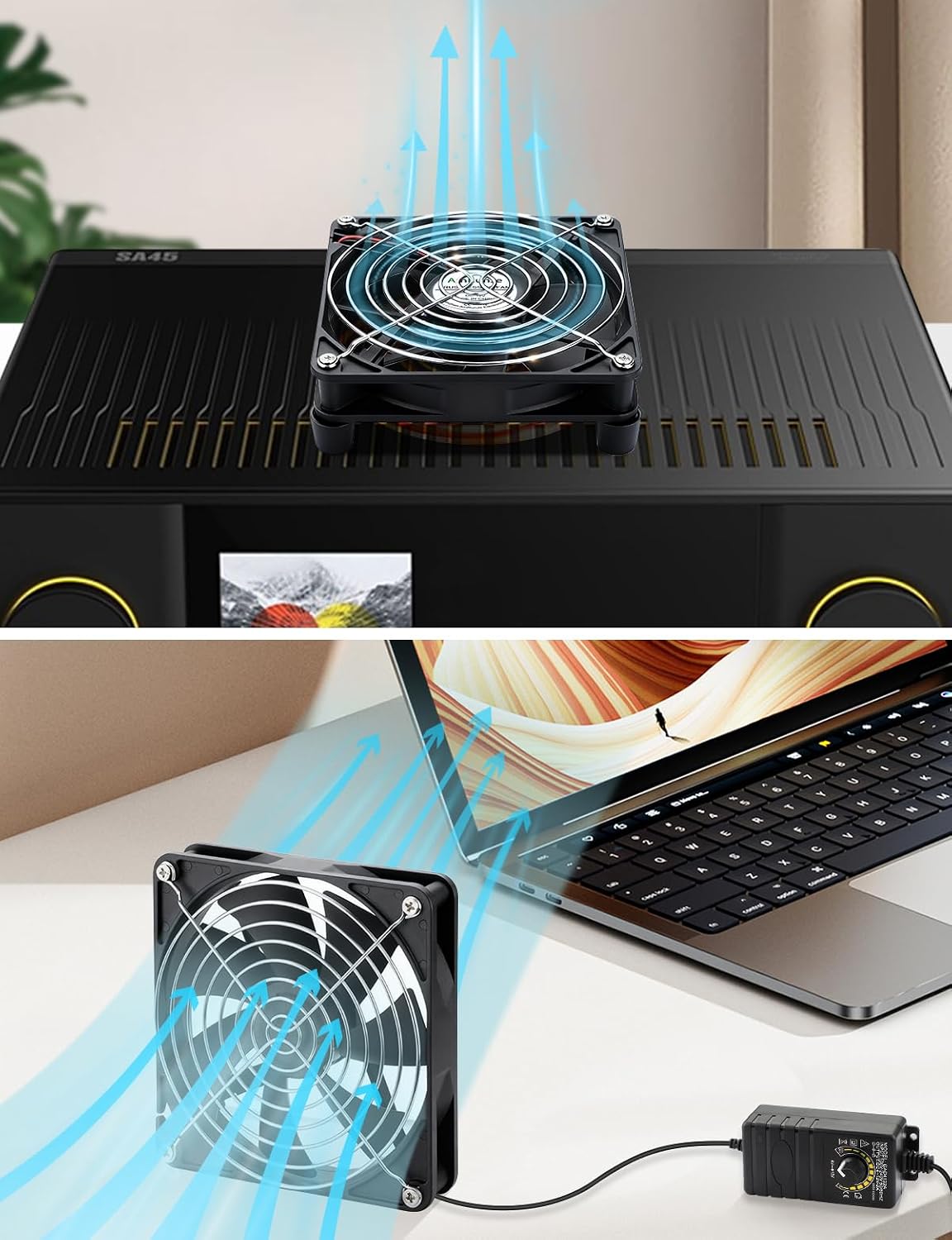 140mm 25mm 12v 110v 240v PS5 x Computer Fan with AC Plug dc Variable Speed Dual Ball Bearing for Cooling PlayStation