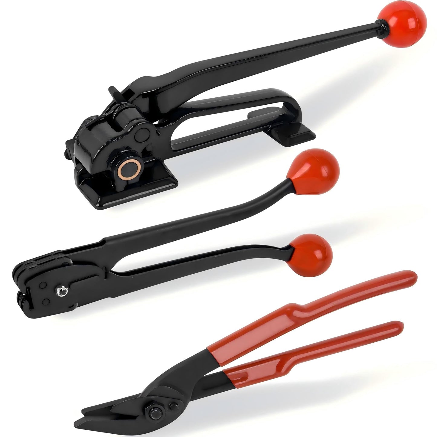 RupXinSplend Steel Banding Strapping Kit -Metal Banding Tool for Strapping Tools for 3/8"~3/4" Metal Strap - Heavy Duty Tensioner, Crimper & Sealer, Cutter for Pallet Package Manual Packing
