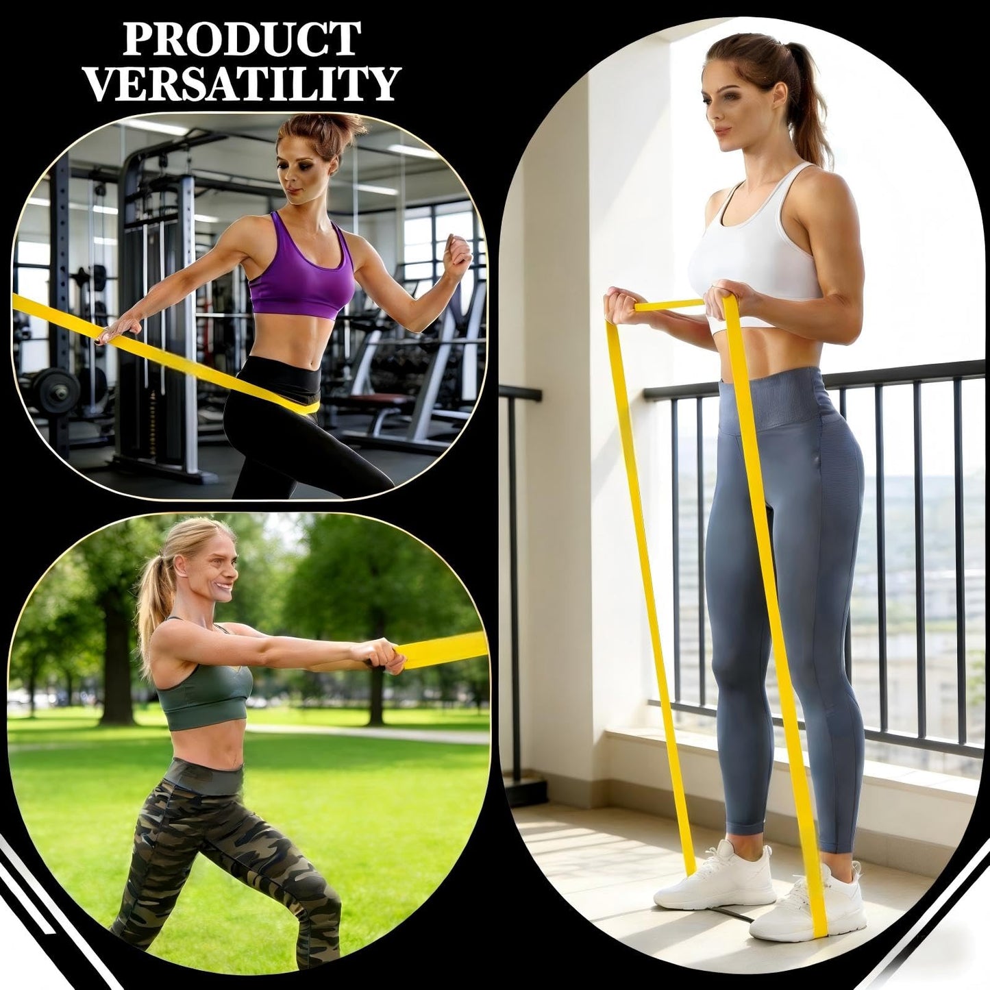16-Pcs Resistance Bands Set - Premium Elastic Workout Bands for Home Gym, Strength Training, Yoga & Physical Therapy (Yellow(8-15 lbs))
