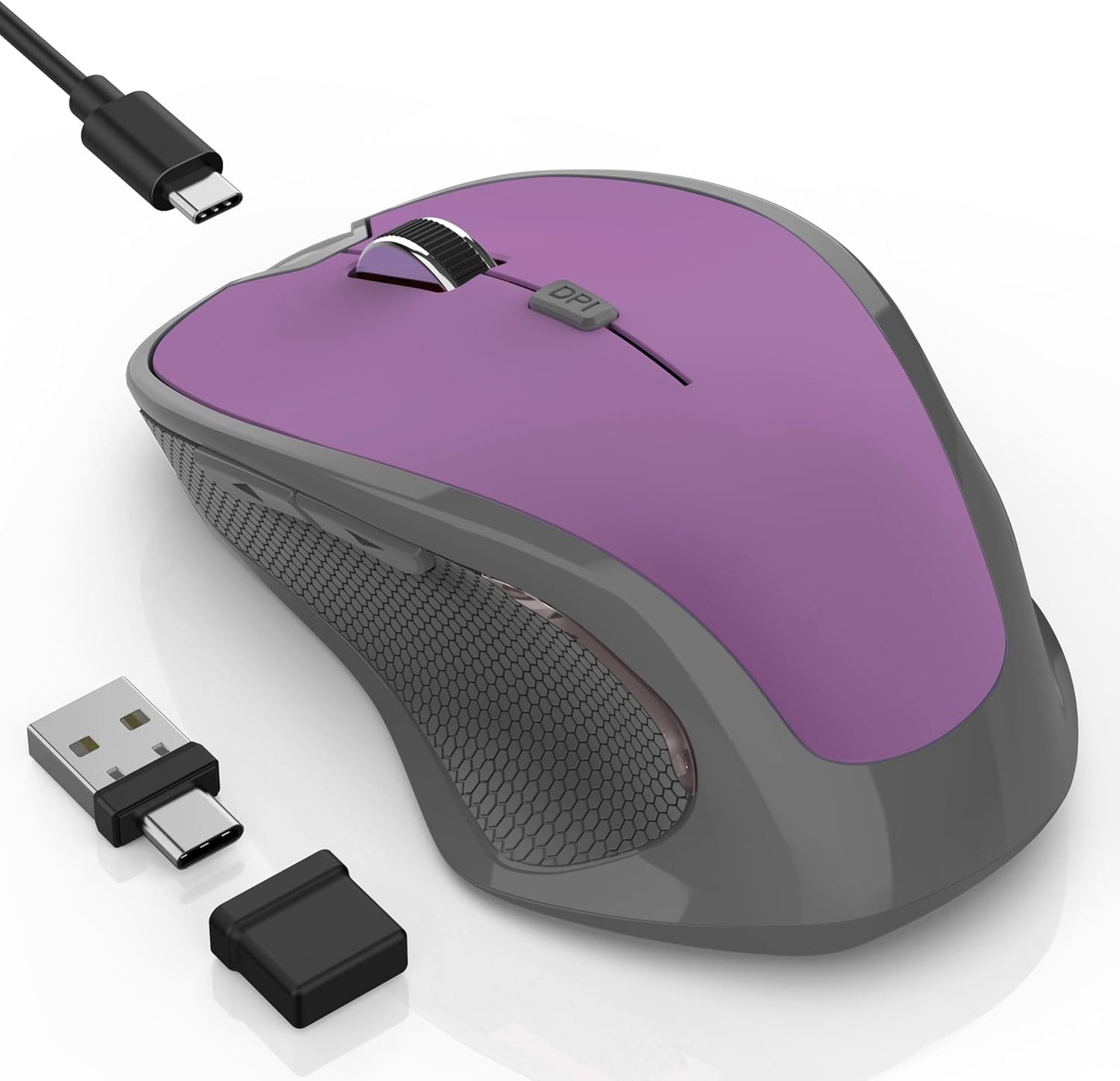 FYBC 3 2.4G Wireless Mouse Jiggler - Ergonomic Bluetooth Mice with Mouse Mover for Keeps Computers Awake, DPI Levels