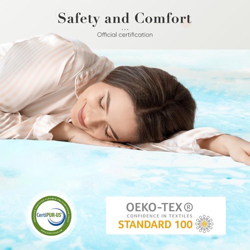 DUMOS Memory Foam Mattress Topper - 3 Inch Thick Cooling Gel Infused Twin Size Pad | Soft & Breathable