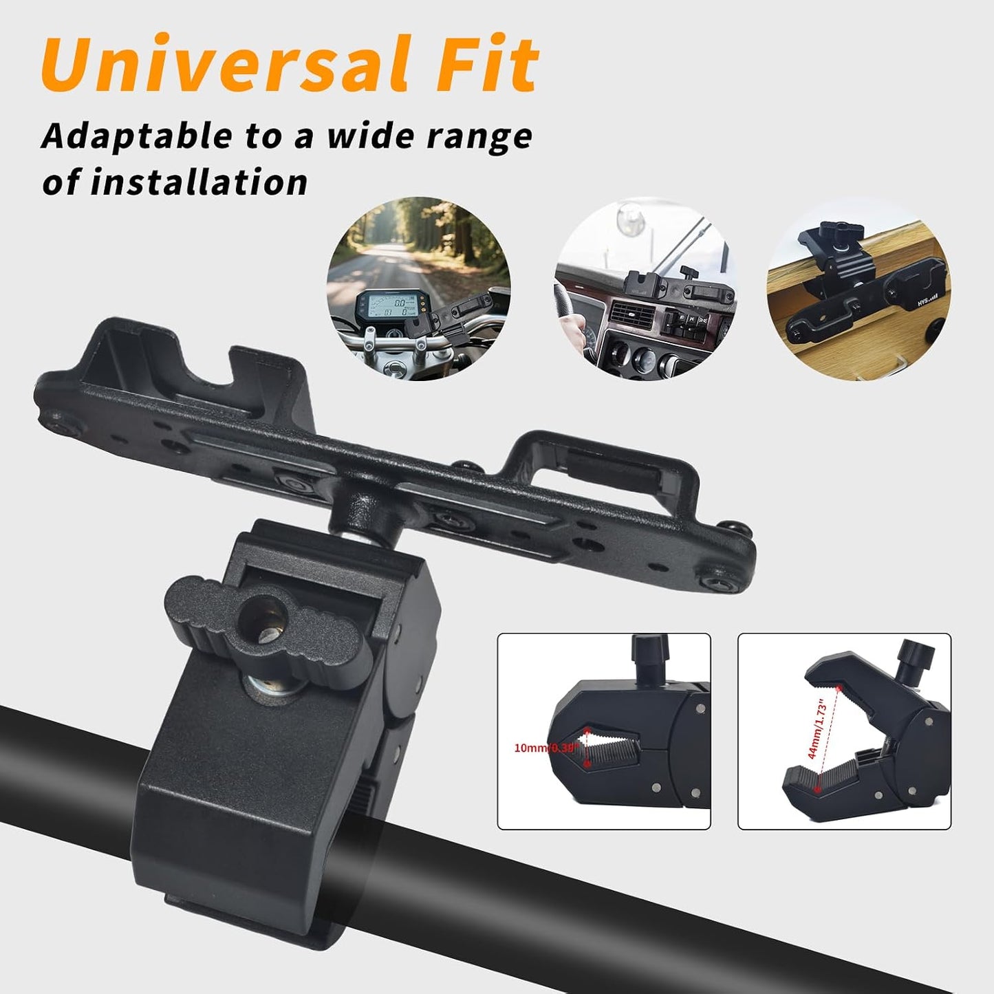 BC906W HYS Radio & Speaker Mic Clamp Mount Holder - Quick Release for Uniden Wireless CB Microphone and Speaker, Marine