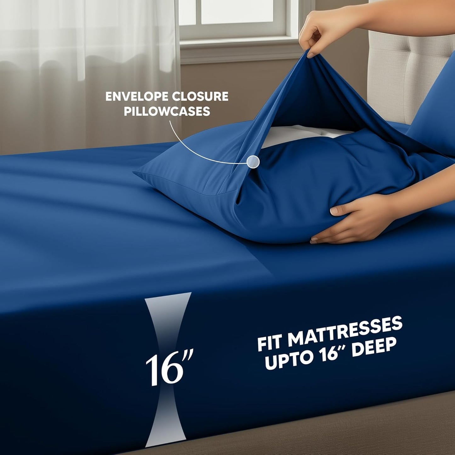Utopia Bedding Full Size Sheet Set - Soft, Breathable Microfiber, 4-Piece in Dusk Blue | Oeko Tex Certified