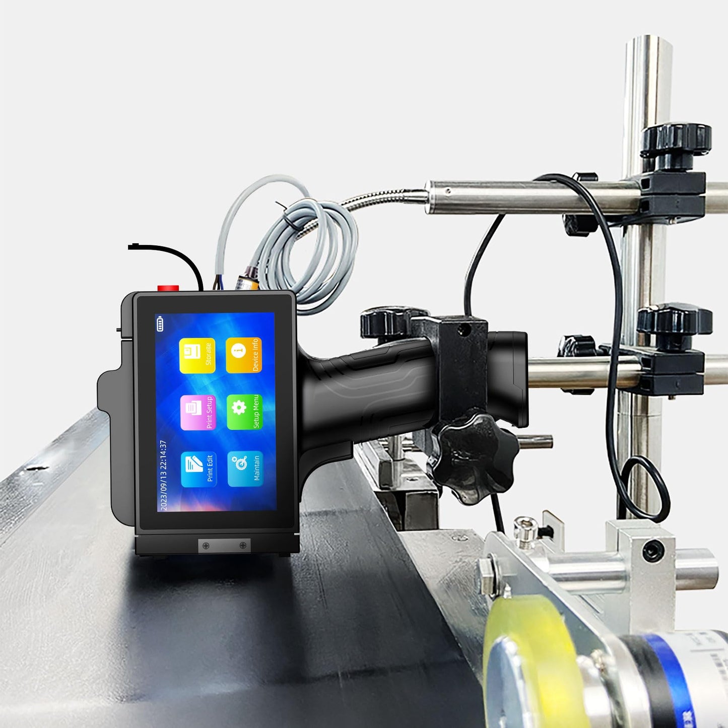 TIKTONER TIJ800P Handheld Inkjet Printer 1 inch Portable Handheld Printer Gun 5 Inch Screen Quick Drying Inkjet Coding Machine for Batch Number/Date/Barcode/QR Code/Logo etc