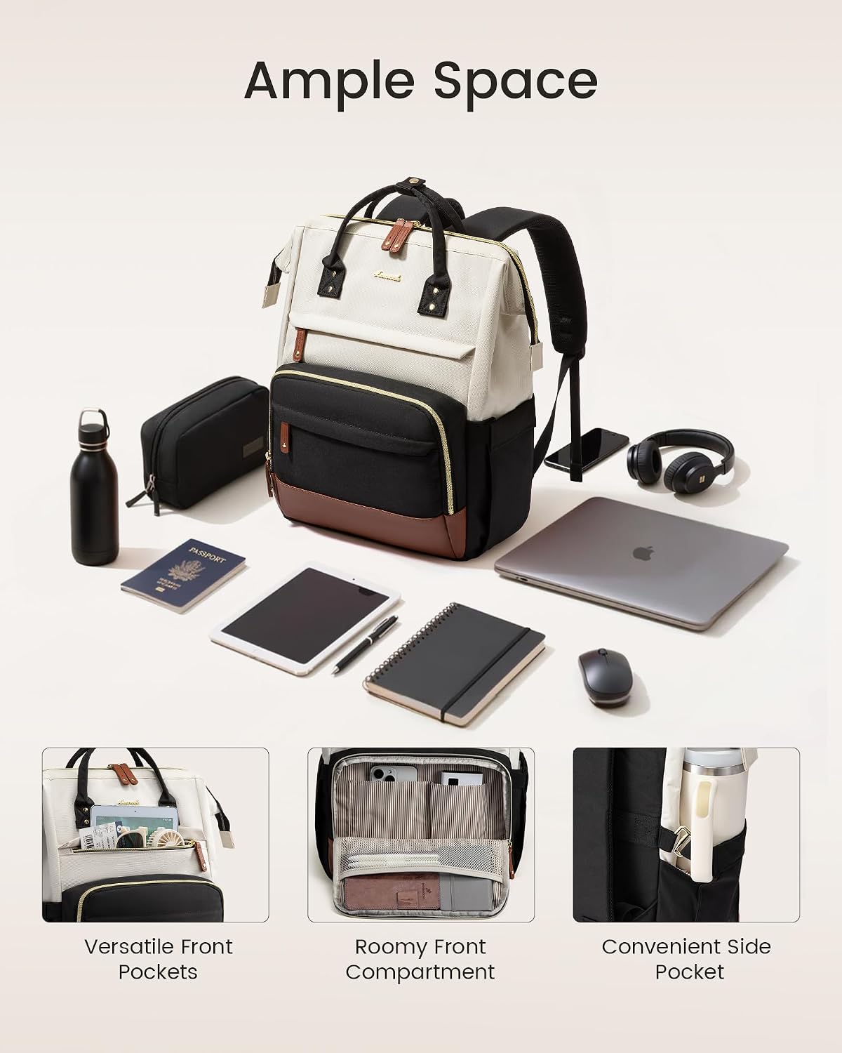 Backpack 15.6 Inch Backpacks LOVEVOOK Laptop for Women, Work Business Purse With Large Capacity