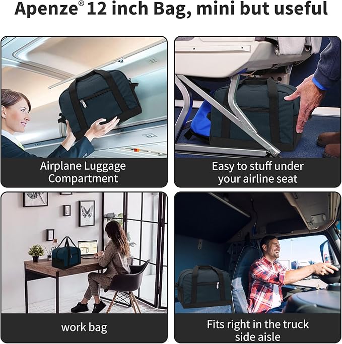 Small Gym Bag Carry On Bag - 12 in Mini Duffle Bag Lightweight for Overnight Travel（Navy Blue）