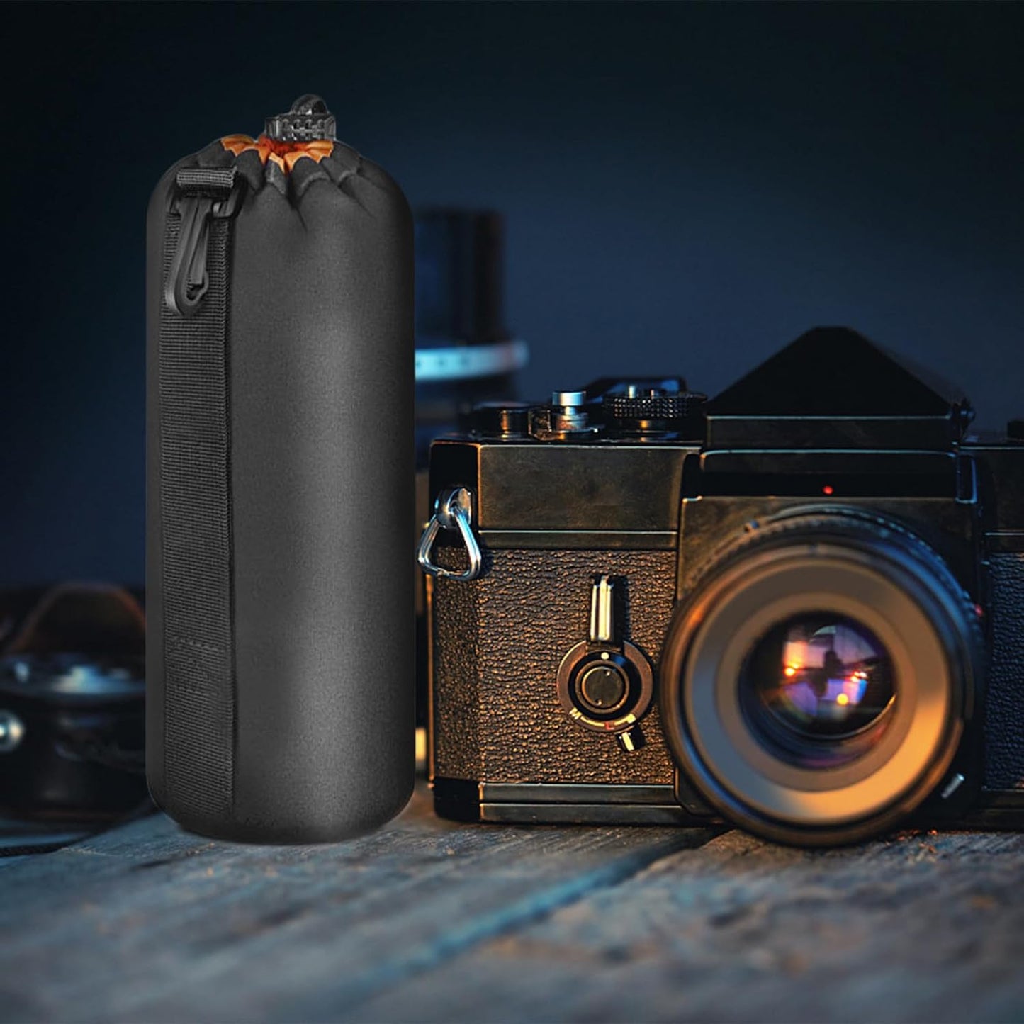 BESPORTBLE Neoprene Camera Lens Pouch with Buckle Shockproof Protective Case for DSLR and Mirrorless Lenses Lightweight