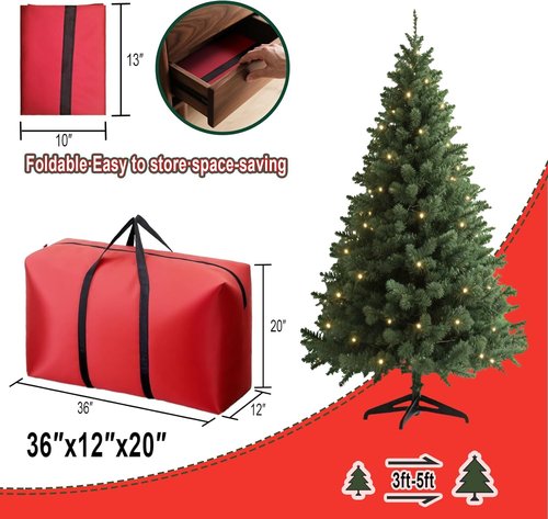 Heavy Duty Christmas Tree Storage Bag by [Brand Name] - Waterproof & Dust-Proof for 3FT/4FT/5FT Trees