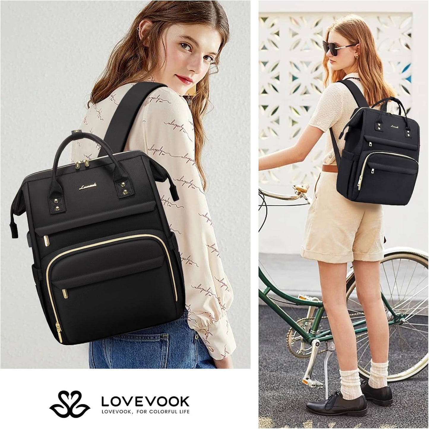 Backpack,15.6 Inch Backpack,Waterproof Pack LOVEVOOK Laptop Professional Womens Purse Computer Bag Nurse Teacher