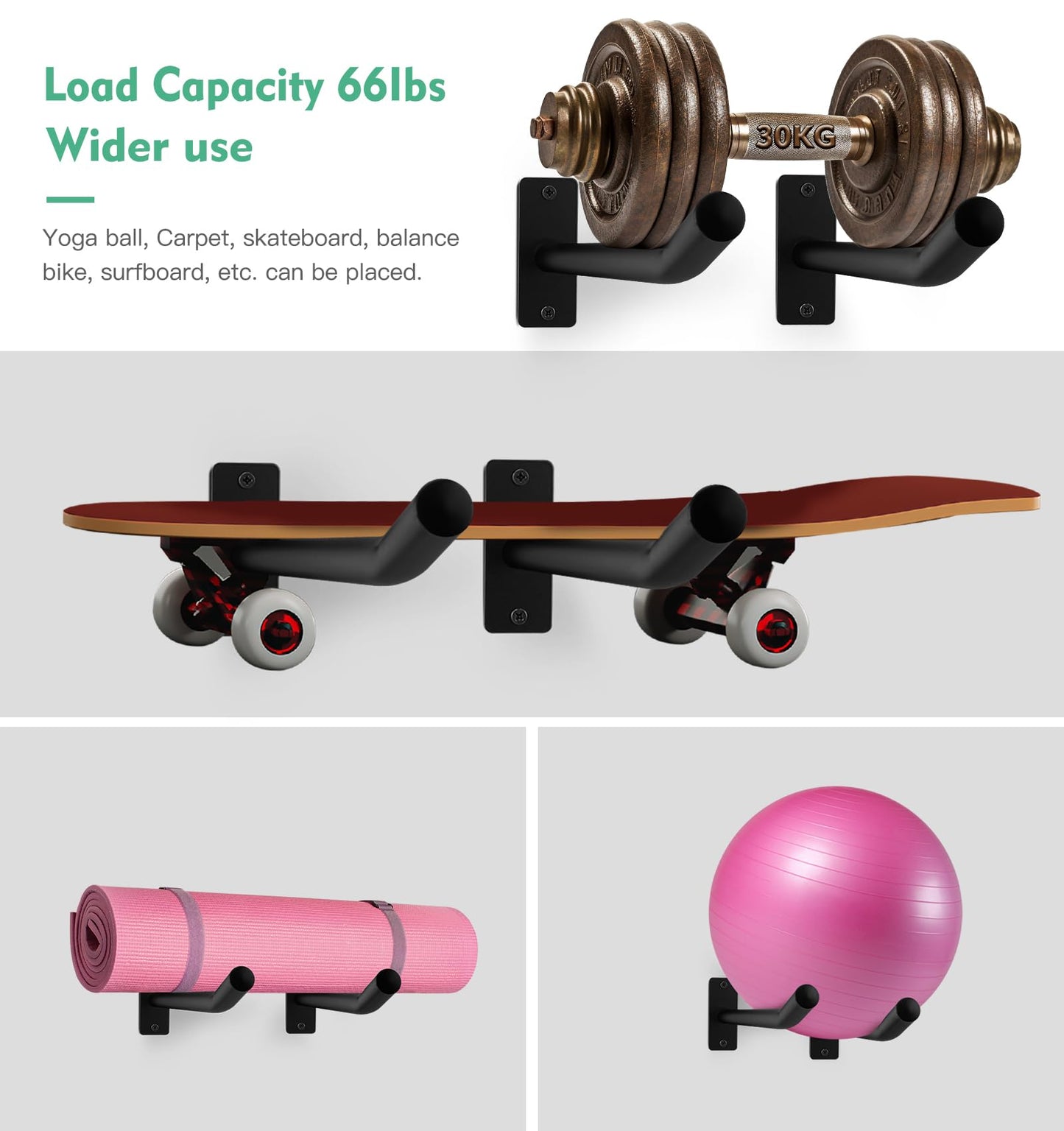 MANNIFEN Medicine Ball Rack,Exercise Ball Holder,Wall Rack for Gym Garage Storage Yoga Ball,Suitable for Yoga Ball/Stability Ball/Barre Ball/Yoga Block/Volleyball/Basketball (1 Black)