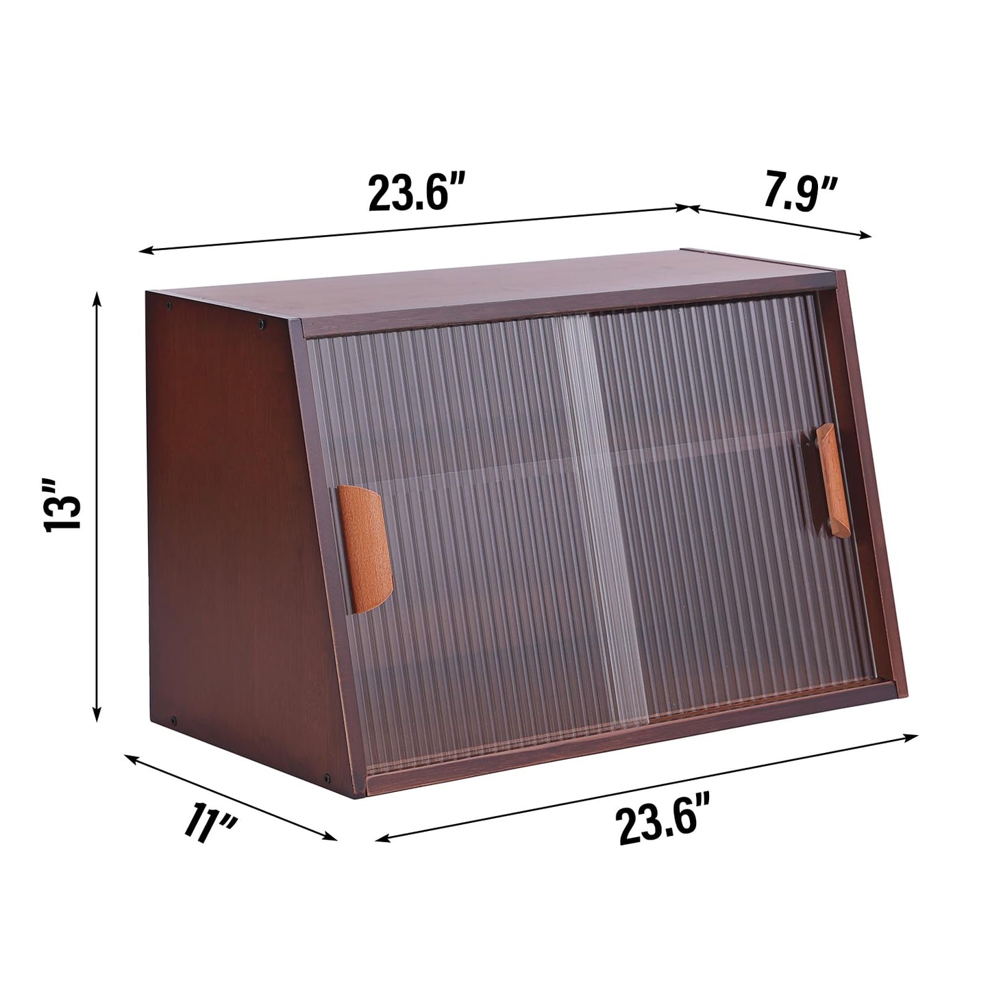 Tiita Small Kitchen Pantry Cabinet, Bamboo Sideboard with Glass Doors, Cupboard Food Pantry Cabinet for Kitchen, Living Room and Dinning Bedroom