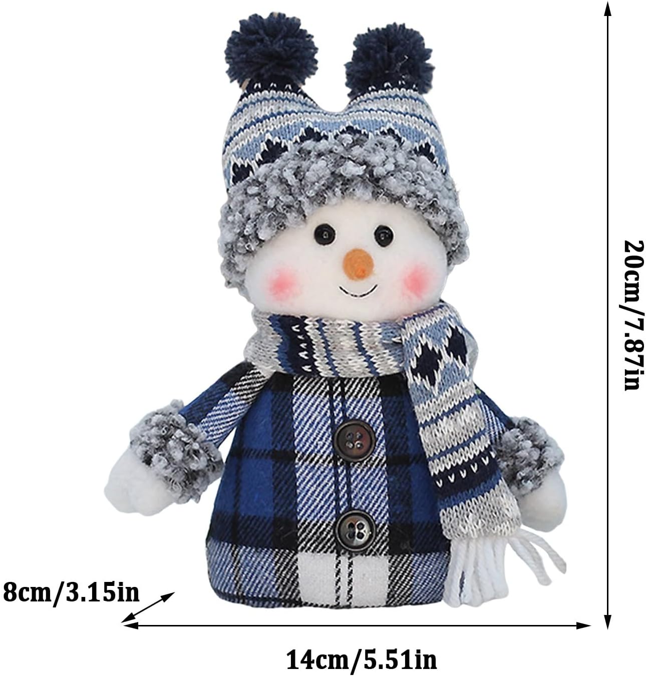 Skiennix Cute Snowman Plush Doll - Handmade Christmas Decoration for Winter Home | White Boy