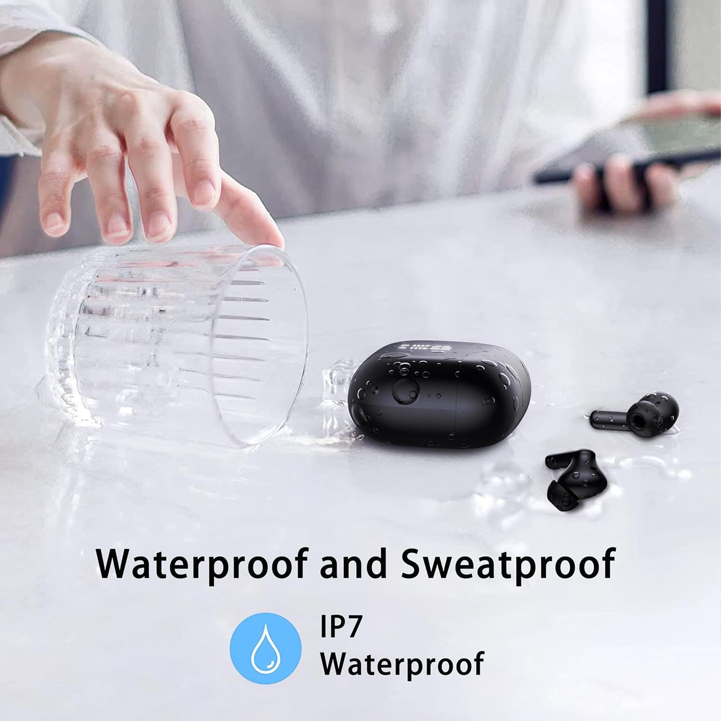 5.4 4 40H IP7 Wireless Earbuds, Bluetooth Headphones in Ear with ENC Noise Cancelling Mic, New Wireless Earphones HiFi